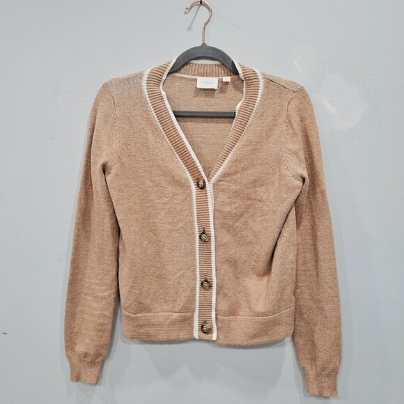 Cyrus Brown Academia Knit Long Sleeve Button Front Stripe Cardigan Sweater XS - Picture 1 of 9